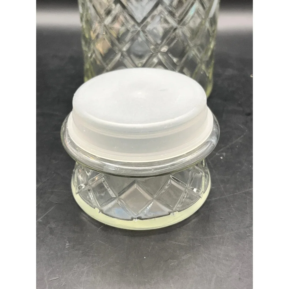 Vtg 1983 Mr. Peanut Glass Jar Canister with Lid Diamond Pattern Embossed 1983 8